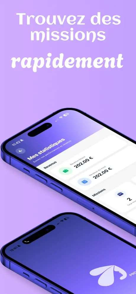 Écran de l’application Carezy Pro affichant une mission urgente